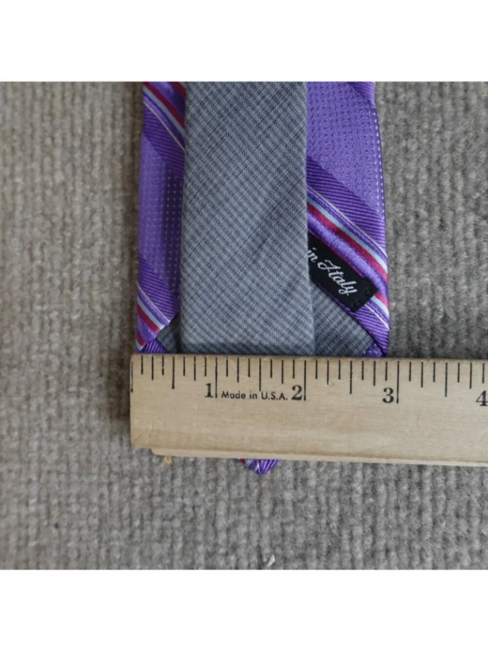 Samuelsohn Tie Purple Striped Silk Made in Italy